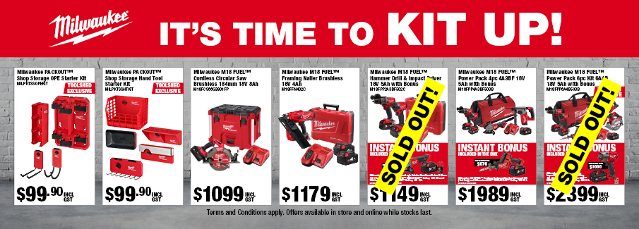 Milwaukee Time to Kit Up - while stock lasts